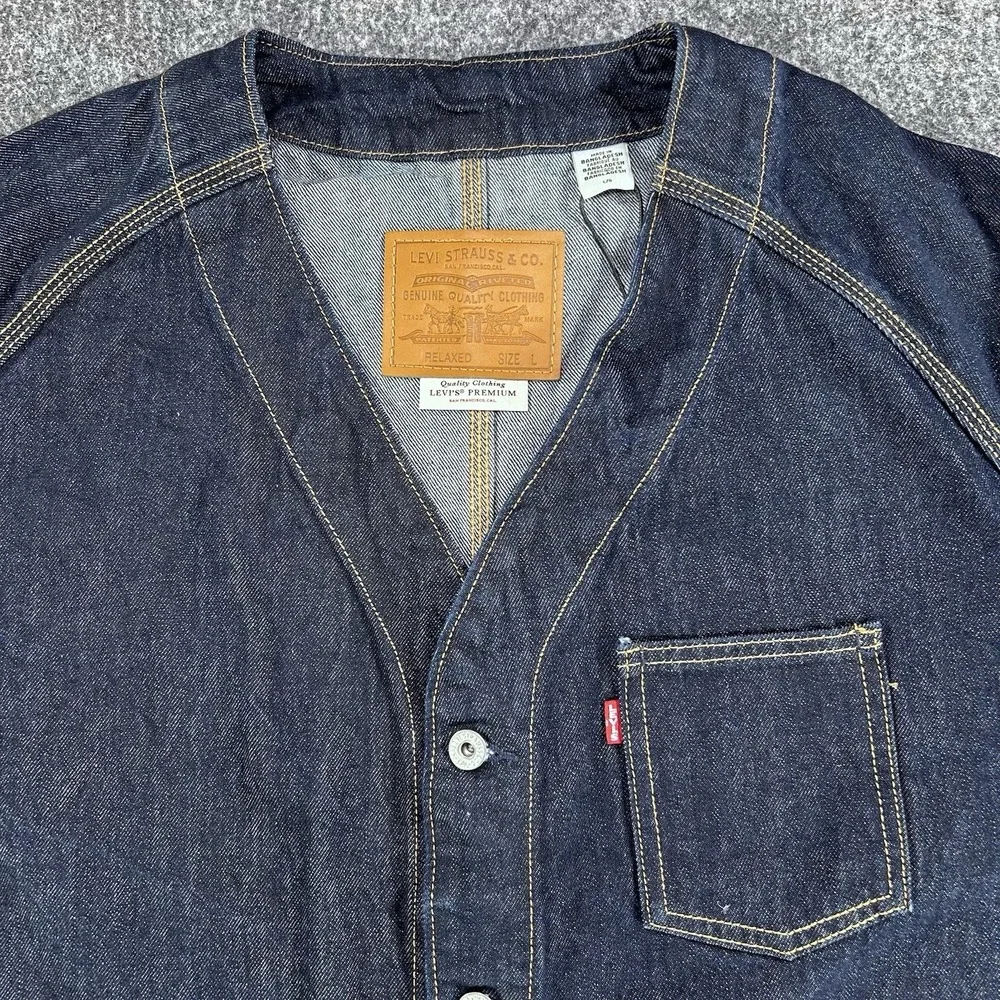 NEW Levi's Premium Capital E Men's Union‎ Engineer Denim Cardigan Size L